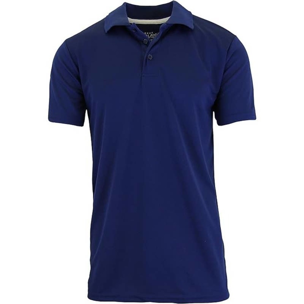 Galaxy by Harvic Men's Tagless Moisture Wicking Polo Shirt in Blue, Size M‌